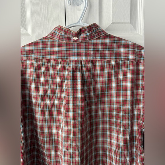 Vintage Polo XL Light Blue, Green & Red Plaid Button Down – Custom Fit - Picture 5 of 9